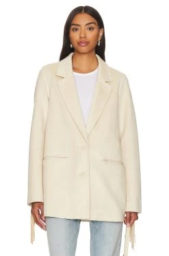 Show Me Your Mumu Sierra Fringe Jacket Cream Faux Suede -Fashion Womens Discount Store SHOW WO75 V2