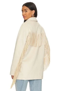 Show Me Your Mumu Sierra Fringe Jacket Cream Faux Suede -Fashion Womens Discount Store SHOW WO75 V4
