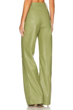 Show Me Your Mumu Tribeca Faux Leather Flare Pants Sage -Fashion Womens Discount Store SHOW WP112 V3