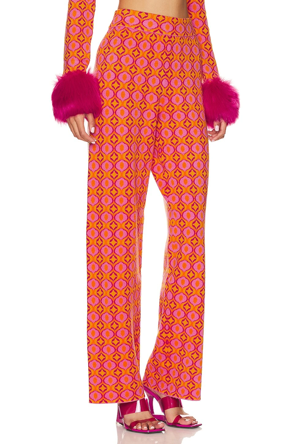 Show Me Your Mumu Zermatt Sweater Pant Pink Geo Jacquard 4 Show Me Your Mumu Zermatt Sweater Pant Pink Geo Jacquard - Image 2