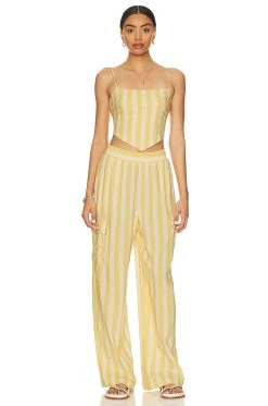 Show Me Your Mumu Coast Cargo Pants Sunny Stripe 9 Show Me Your Mumu Coast Cargo Pants Sunny Stripe -Fashion Womens Discount Store SHOW WP115 V4