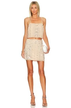 Show Me Your Mumu Pearly Skirt White Pearl Sequins -Fashion Womens Discount Store SHOW WQ82 V4