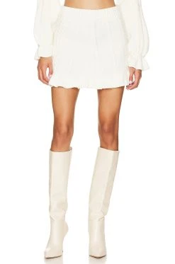 Show Me Your Mumu Ridley Ruffle Skirt Cream