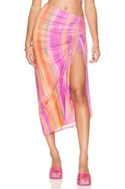 Show Me Your Mumu Dazy Skirt Sunrise Stripe