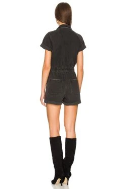 Show Me Your Mumu Cannon Romper Washed Black 7 Show Me Your Mumu Cannon Romper Washed Black -Fashion Womens Discount Store SHOW WR135 V3
