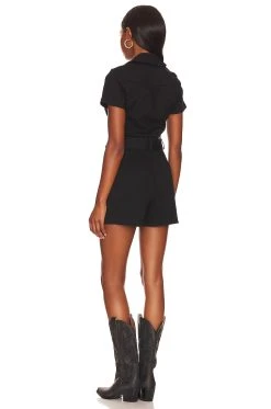 Show Me Your Mumu Outlaw Romper Washed Black -Fashion Womens Discount Store SHOW WR138 V3