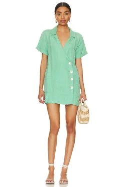 Show Me Your Mumu Bicoastal Blazer Romper Seafoam