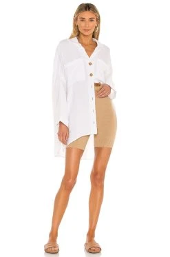 Show Me Your Mumu Johns Button Down Shirt White Linen