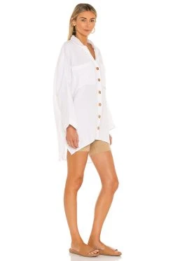 Show Me Your Mumu Johns Button Down Shirt White Linen 9 Show Me Your Mumu Johns Button Down Shirt White Linen -Fashion Womens Discount Store SHOW WS334 V3