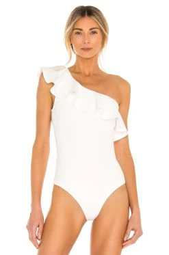 Show Me Your Mumu Ophelia Ruffle Bodysuit Bone Stretch -Fashion Womens Discount Store SHOW WS337 V2