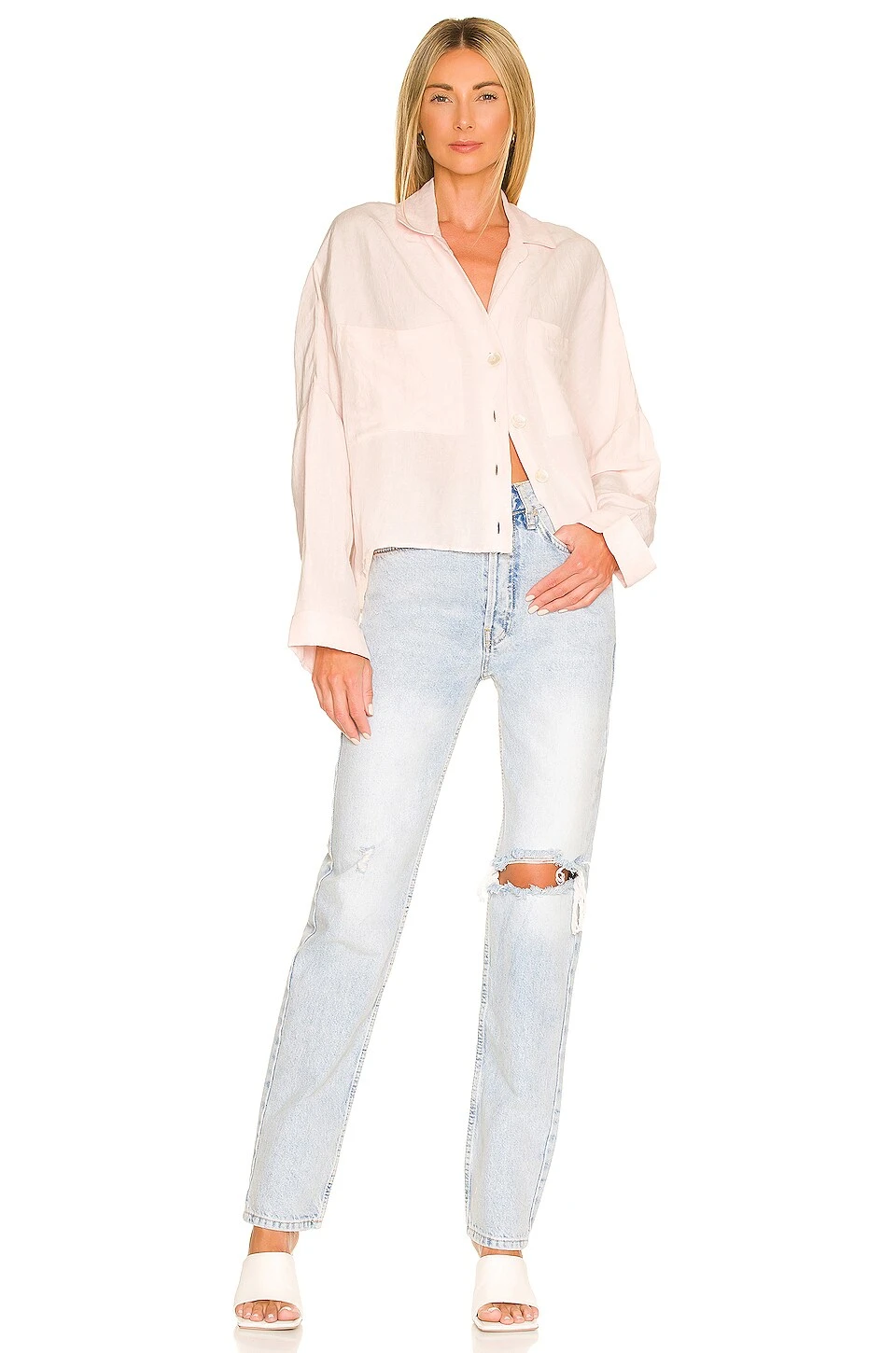 Show Me Your Mumu Jessicas Button Down Shell Pink Linen 6 Show Me Your Mumu Jessicas Button Down Shell Pink Linen - Image 4