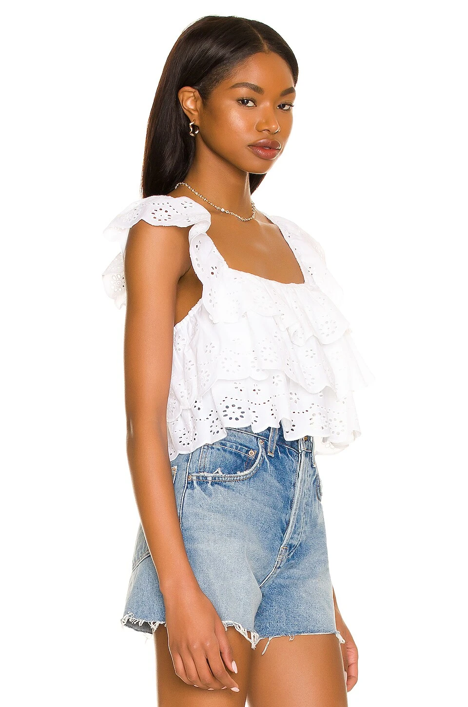 Show Me Your Mumu Girly Top White Eyelet 4 Show Me Your Mumu Girly Top White Eyelet - Image 2