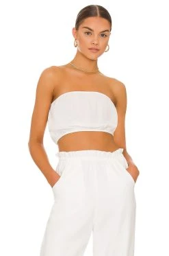 Show Me Your Mumu Tenny Tube Top White Linen