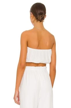 Show Me Your Mumu Tenny Tube Top White Linen -Fashion Womens Discount Store SHOW WS403 V3