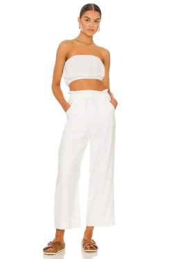 Show Me Your Mumu Tenny Tube Top White Linen -Fashion Womens Discount Store SHOW WS403 V4