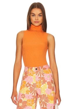 Show Me Your Mumu Turtle Bodysuit Burnt Orange Rib Knit -Fashion Womens Discount Store SHOW WS412 V1 1