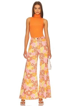 Show Me Your Mumu Turtle Bodysuit Burnt Orange Rib Knit -Fashion Womens Discount Store SHOW WS412 V5