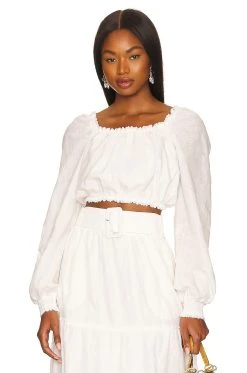 Show Me Your Mumu Suzanna Crop Top Cream