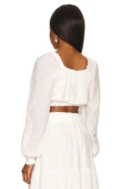 Show Me Your Mumu Suzanna Crop Top Cream -Fashion Womens Discount Store SHOW WS416 V3