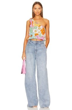 Show Me Your Mumu Heyday One Shoulder Top Flower Market -Fashion Womens Discount Store SHOW WS428 V4