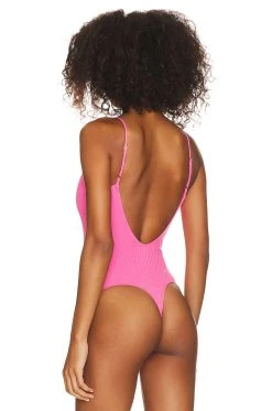 Show Me Your Mumu Portia Bodysuit Hot Pink -Fashion Womens Discount Store SHOW WS436 V4