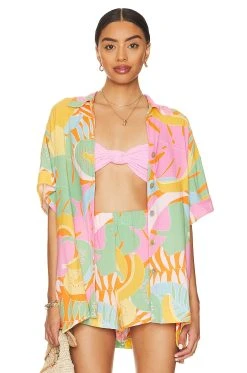Show Me Your Mumu Parker Button Down Tropical Fruit