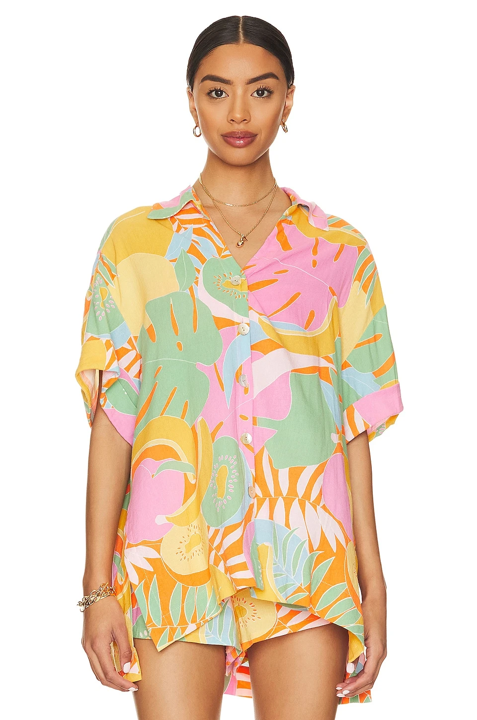 Show Me Your Mumu Parker Button Down Tropical Fruit 4 Show Me Your Mumu Parker Button Down Tropical Fruit - Image 2
