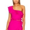 Show Me Your Mumu X REVOLVE Leni Ruffle Top Hot Pink -Fashion Womens Discount Store SHOW WS443 V1