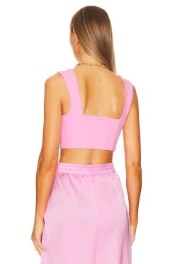 Show Me Your Mumu Ansley Crop Top Pink Luxe Satin -Fashion Womens Discount Store SHOW WS445 V3