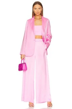 Show Me Your Mumu Ansley Crop Top Pink Luxe Satin -Fashion Womens Discount Store SHOW WS445 V4
