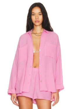 Show Me Your Mumu Weekday Button Up Bubblegum