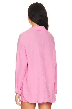 Show Me Your Mumu Weekday Button Up Bubblegum -Fashion Womens Discount Store SHOW WS452 V4