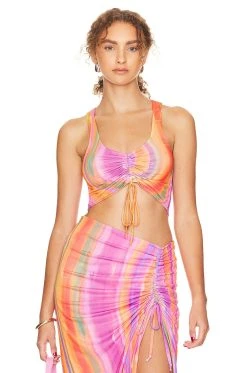 Show Me Your Mumu Hazy Top Sunrise Stripe