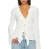 Show Me Your Mumu Adela Ruffle Top Ivory Pleat -Fashion Womens Discount Store SHOW WS464 V1