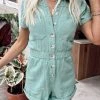 Show Me Your Mumu Cannon Romper ~ Mint Denim -Fashion Womens Discount Store Tezza 0684