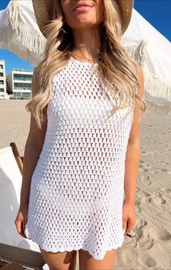Show Me Your Mumu Sweeney Dress ~ Bright White Crochet -Fashion Womens Discount Store Tezza 1148