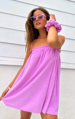 Show Me Your Mumu Angel Mini Dress ~ Purple Pink Terry
