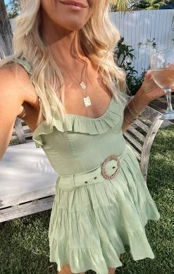 Show Me Your Mumu Jolene Mini Dress ~ Sage