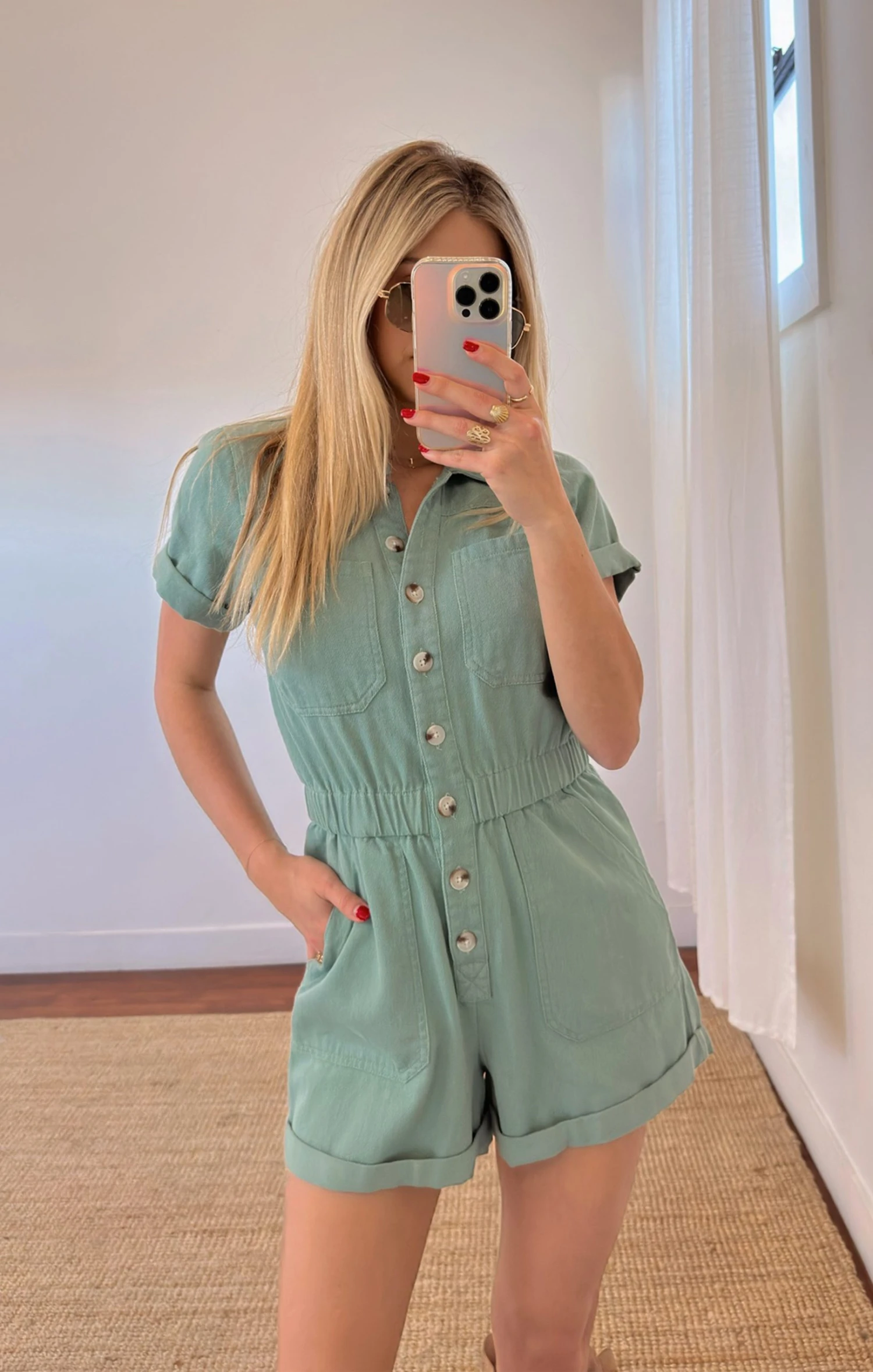 Show Me Your Mumu Cannon Romper ~ Mint Denim 4 Show Me Your Mumu Cannon Romper ~ Mint Denim - Image 2