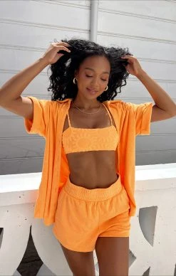 Show Me Your Mumu Parker Button Down ~ Orange Terry