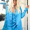 Show Me Your Mumu Felix Blazer ~ Blue Luxe Satin -Fashion Womens Discount Store Tezza 7977
