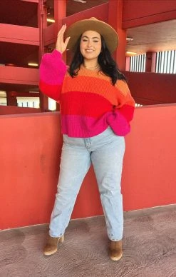 Show Me Your Mumu Pismo Sweater ~ Sunrise Stripe Knit -Fashion Womens Discount Store Tezza 8824