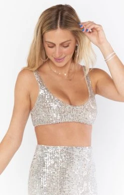 Show Me Your Mumu Invite Only Top ~ Platinum Sequins -Fashion Womens Discount Store UntitledSession25361