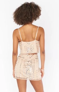 Show Me Your Mumu Pearly Top ~ White Pearl Sequins -Fashion Womens Discount Store alllyanyssa 9.2220026