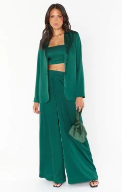 Show Me Your Mumu Irwin Pants ~ Emerald Luxe Satin -Fashion Womens Discount Store bridalholiday courtneyjudah 10.1721676