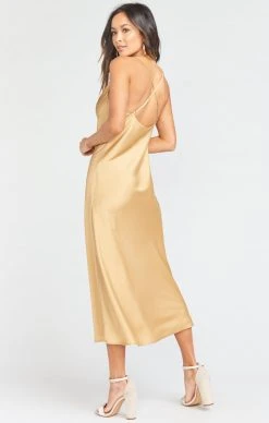 Show Me Your Mumu Verona Cowl Dress ~ True Gold Luxe Satin -Fashion Womens Discount Store f04edd262cfa159e3bad5b7306ef9558