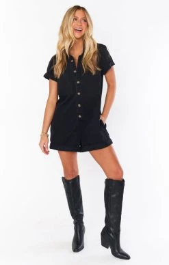 Show Me Your Mumu Range Romper ~ Washed Black -Fashion Womens Discount Store fall23 allyliv 12.1527260