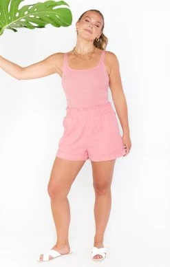 Show Me Your Mumu Hangout Tank ~ Pink Rib Knit