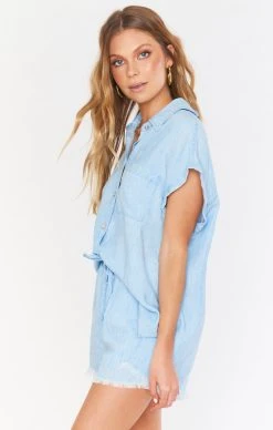Show Me Your Mumu Andi Shorts ~ Light Chambray -Fashion Womens Discount Store holiday21 jordynsophia 3.2545194