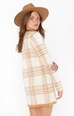 Show Me Your Mumu Avenue Sweater Dress ~ Neutral Plaid Knit -Fashion Womens Discount Store image c14b131b dd8b 4151 9896 dd3ec40d1cc5